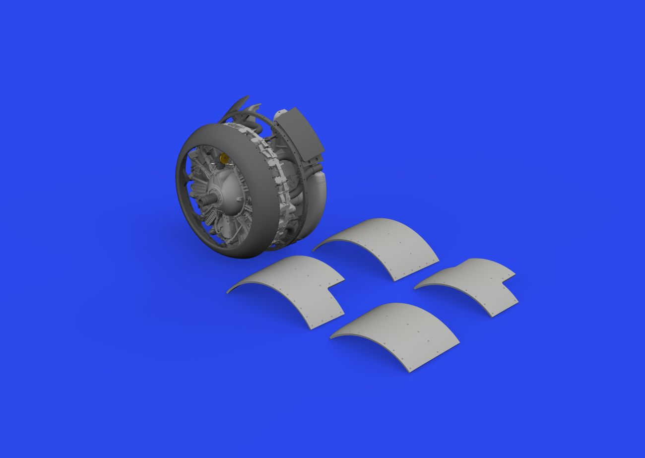 1:48 Grumman FM-2 engine 3D-Printed