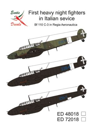 1:72 First Heavy Night Fighters In Italian Service Bf 110 C-3 In Regia Aeronautica
