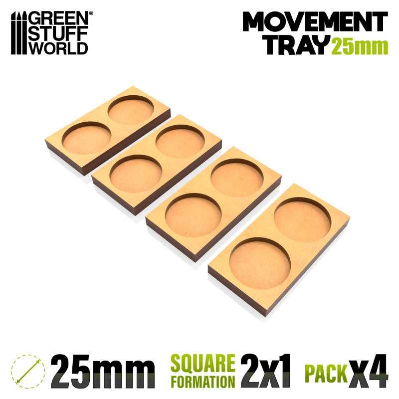 MDF Movement Trays 25mm 2x1 - Skirmish Lines