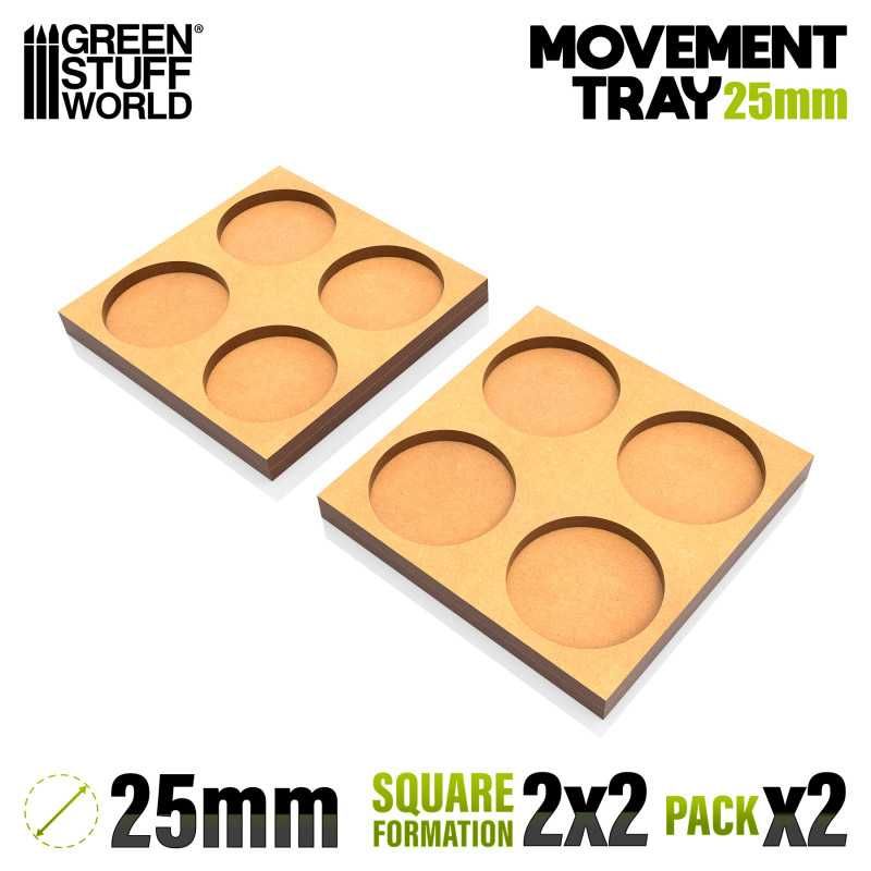 MDF Movement Trays 25mm 2x2 -  Skirmish Lines
