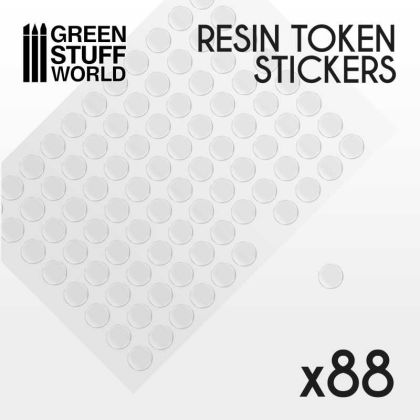 88x Resin Token Stickers 15mm