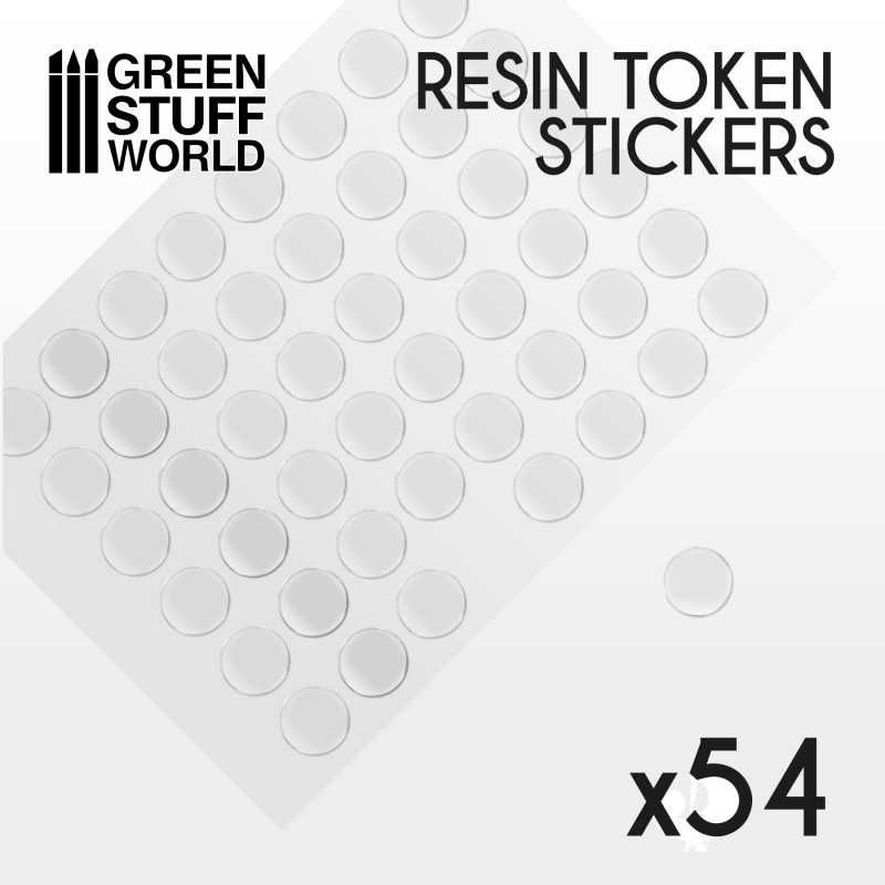 54x Resin Token Stickers 20mm