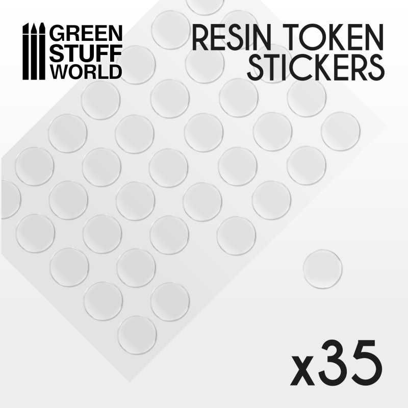 35x Resin Token Stickers 25mm
