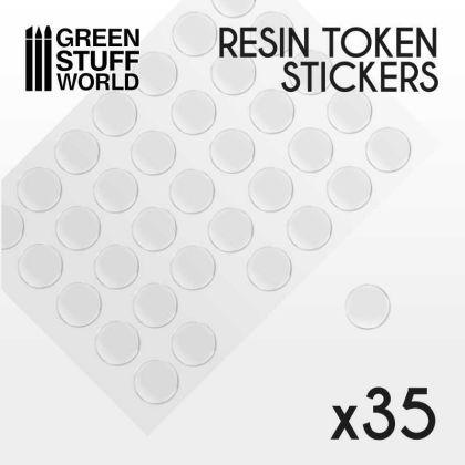 35x Resin Token Stickers 25mm