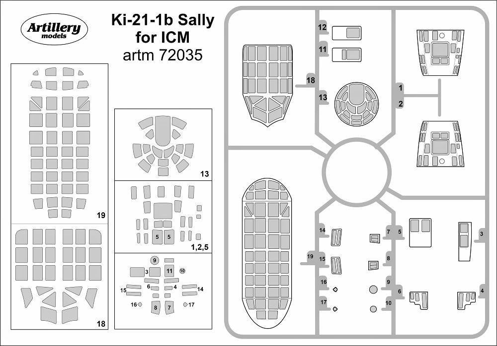 1:72 72 Masks for Ki-21-Ib Sally (ICM)