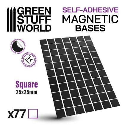 Square Magnetic Sheet SELF-ADHESIVE -  25x25mm