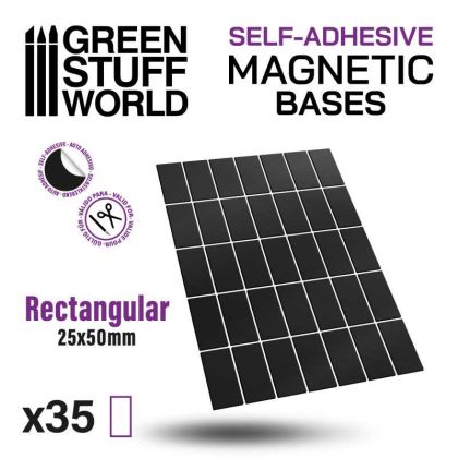 Rectangular Magnetic Sheet SELF-ADHESIVE -  25x50mm