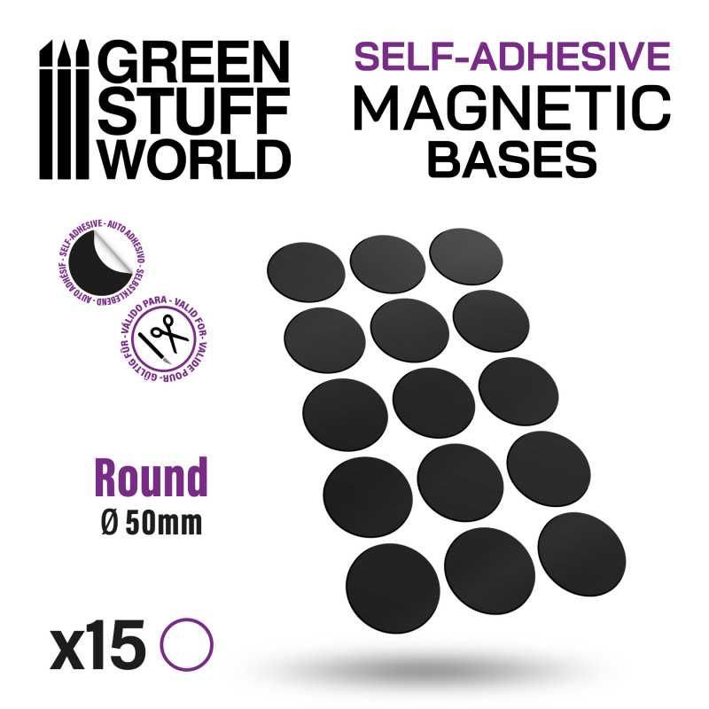Round Magnetic Sheet SELF-ADHESIVE -  50mm