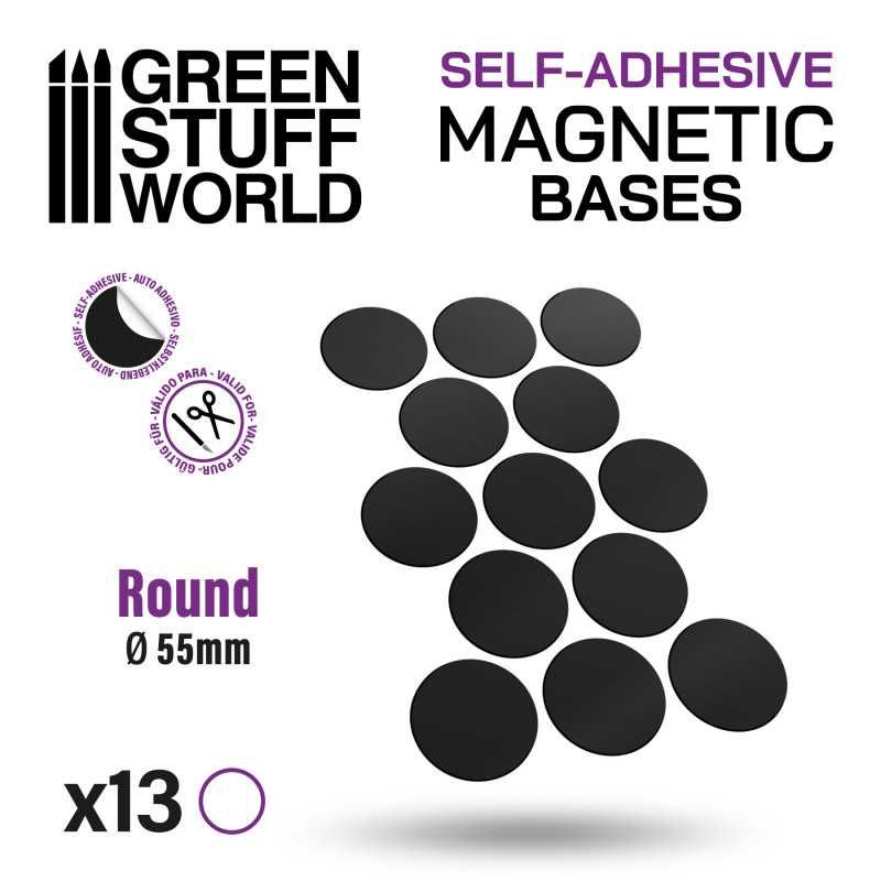 Round Magnetic Sheet SELF-ADHESIVE -  55mm
