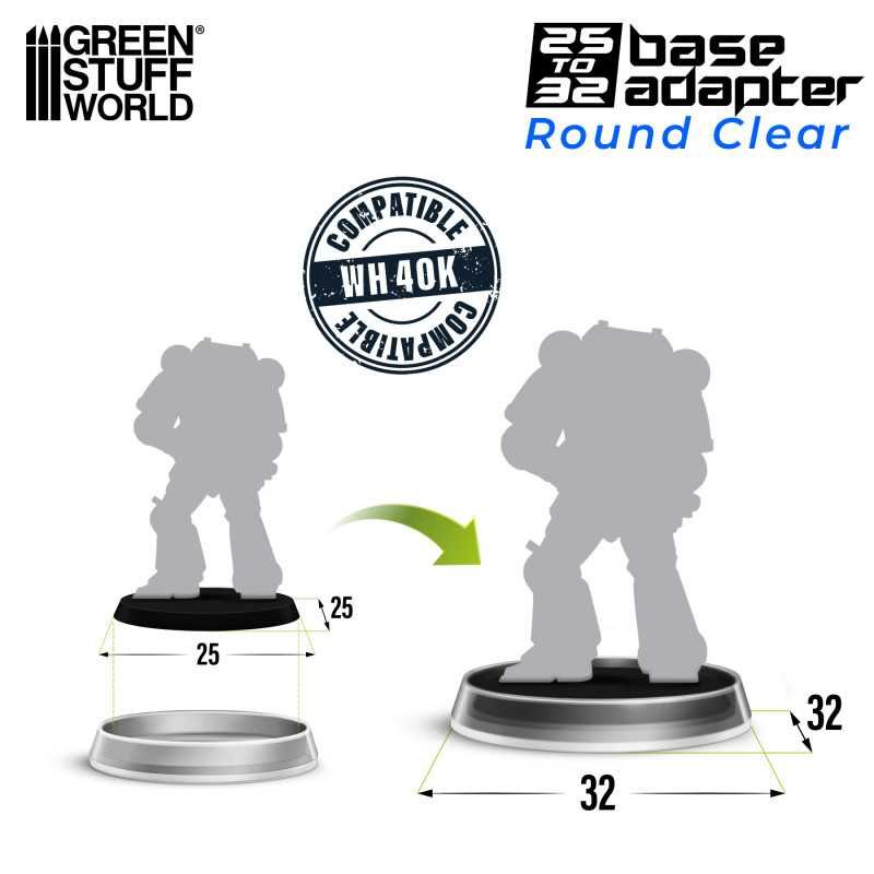 Hollow Plastic Bases - TRANSPARENT 32mm