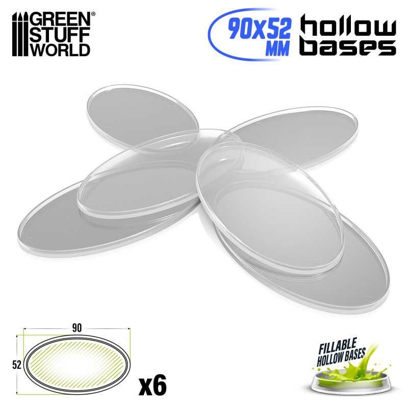 Hollow Plastic Bases -TRANSPARENT - Oval 90x52mm