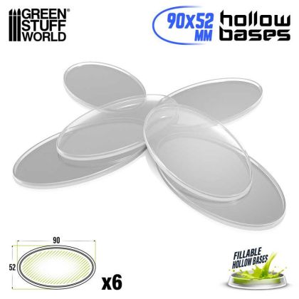 Hollow Plastic Bases -TRANSPARENT - Oval 90x52mm
