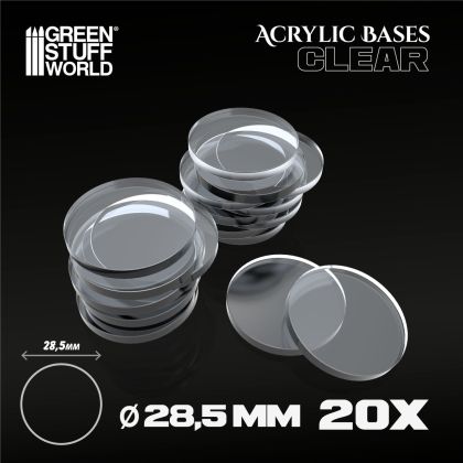 Acrylic Bases - Round 28,5mm CLEAR