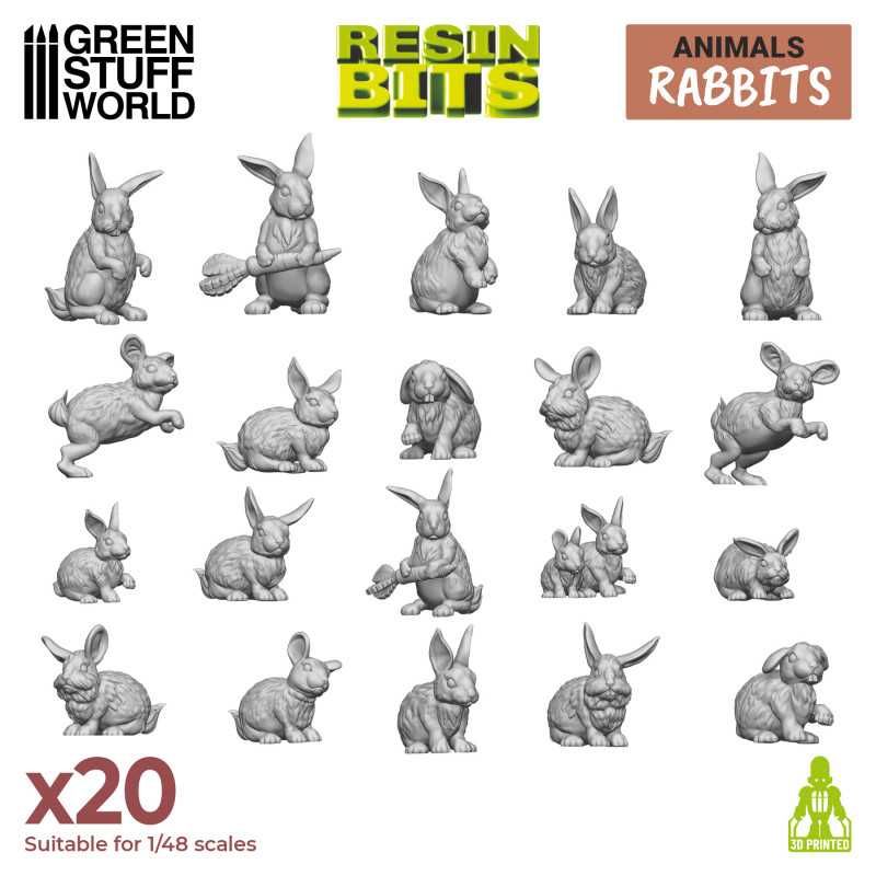 3D printed set - Rabbits 1:48