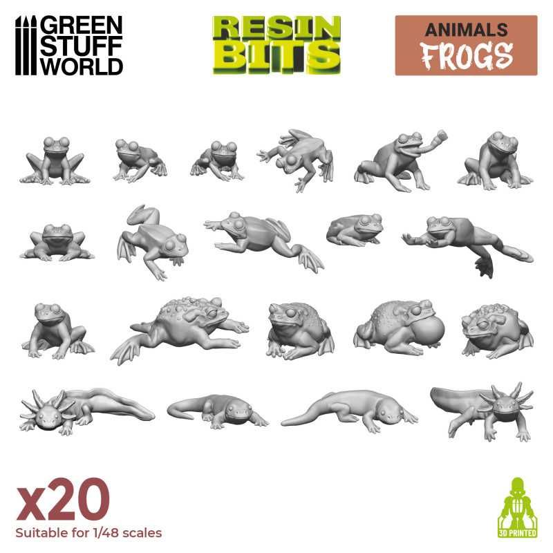3D printed set - Frogs and Toads 1:48