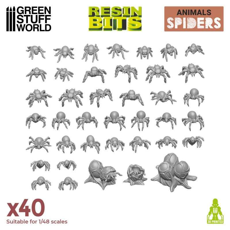 3D printed set - Small Spiders 1:48