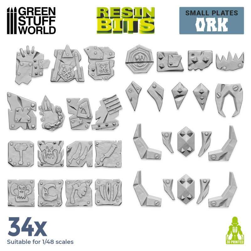 3D printed set - Small Ork plates 1:48