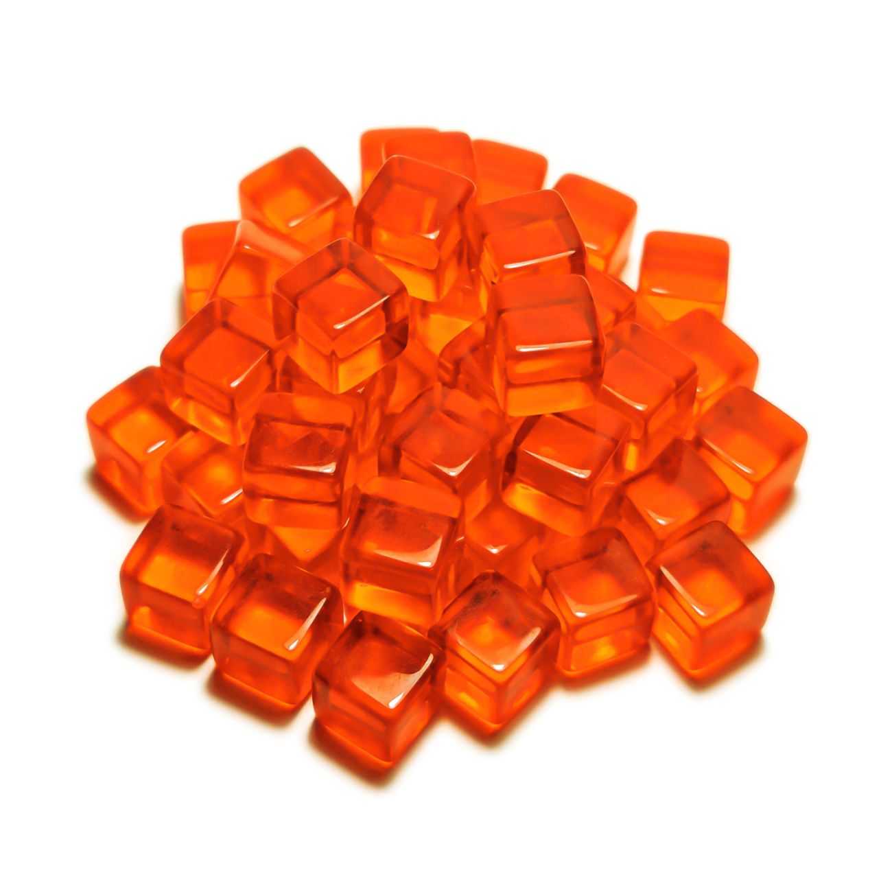 Gaming Tokens - Orange Cubes 10mm