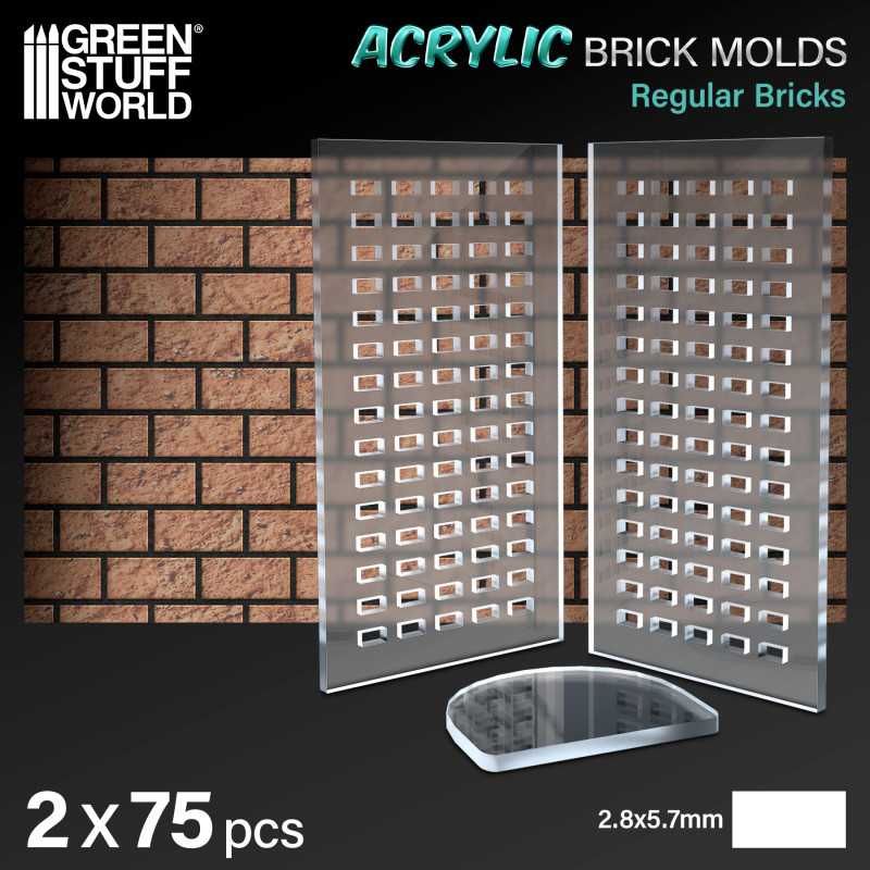 Acrylic molds - Bricks size: 2.85 x 5.7 mm