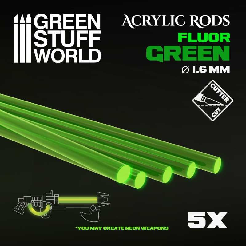 Acrylic Rods - Round 1.6 mm Fluor GREEN