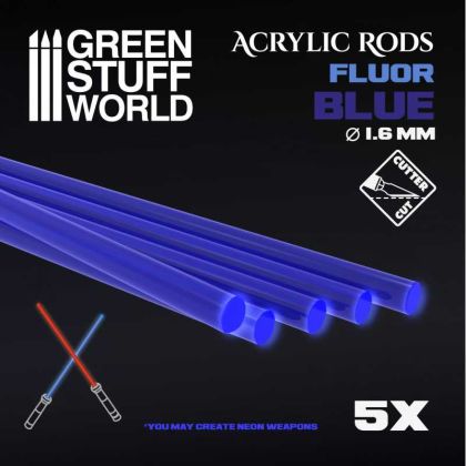 Acrylic Rods - Round 1.6 mm Fluor BLUE
