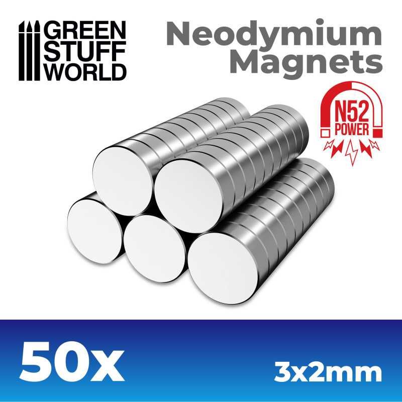 Neodymium Magnets 3x2mm - 50 units  (N52)