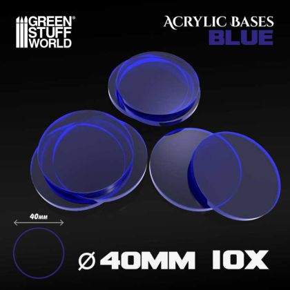 Acrylic Bases - Round 40 mm CLEAR BLUE