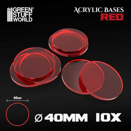 Acrylic Bases - Round 40 mm CLEAR RED