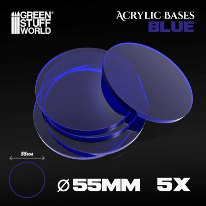 Acrylic Bases - Round 55 mm CLEAR BLUE