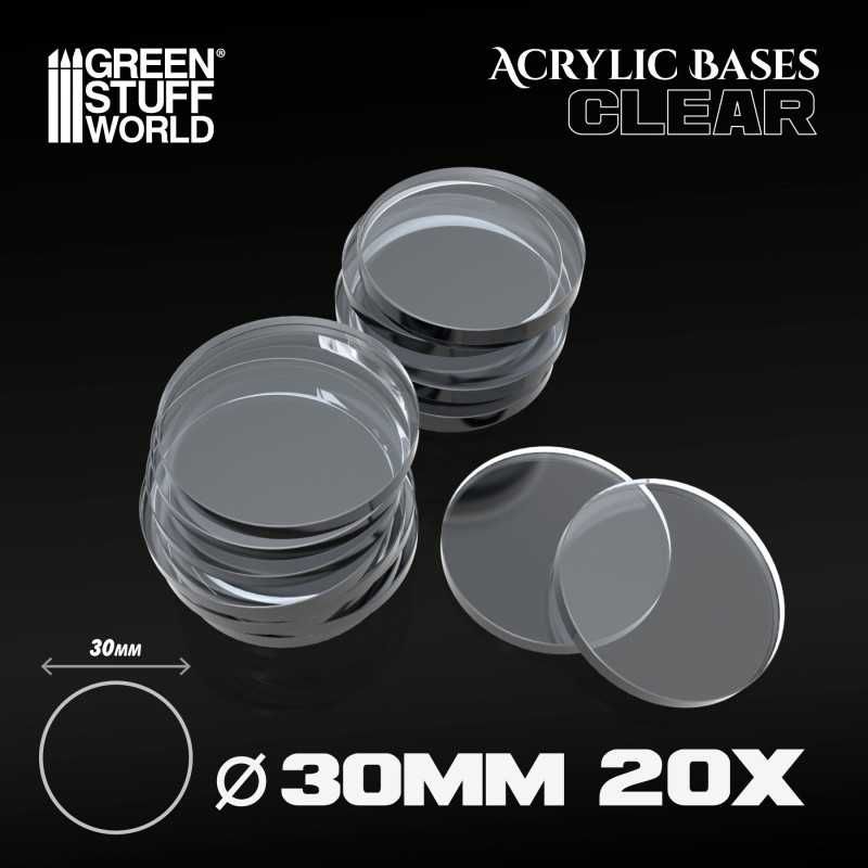 Acrylic Bases - Round 30 mm CLEAR