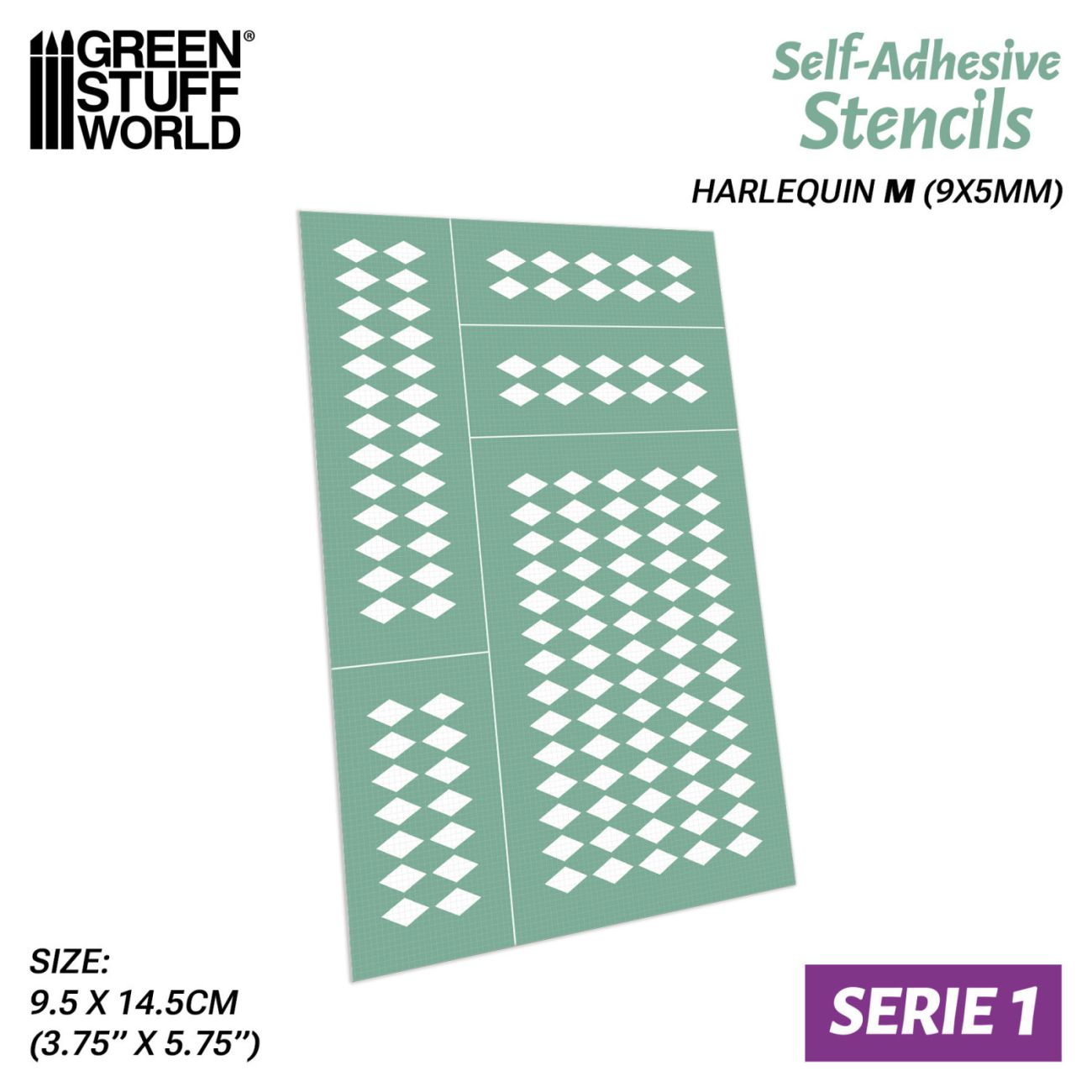 Self-adhesive stencils - Harlequin M - 9x5mm