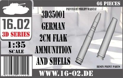 1:35 German 2cm Flak Ammunition and Shells