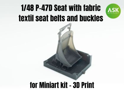 1:48 P-47D Seat with fabric textil seat belts and buckles