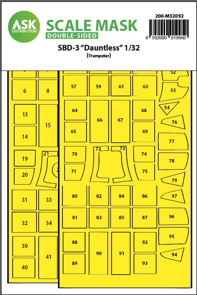 1:32 SBD-3 Dauntless double-sided express fit mask for Trumpeter