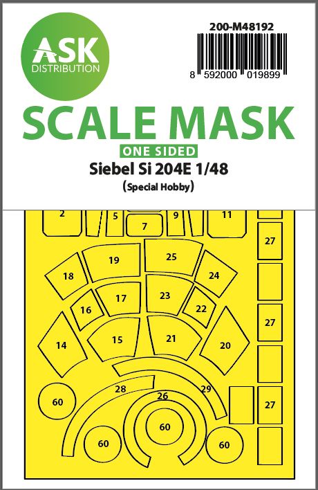 1:48 Siebel Si 204E one-sided realy fit and self adhesive express mask for Special Hobby
