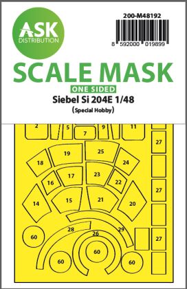 1:48 Siebel Si 204E one-sided realy fit and self adhesive express mask for Special Hobby
