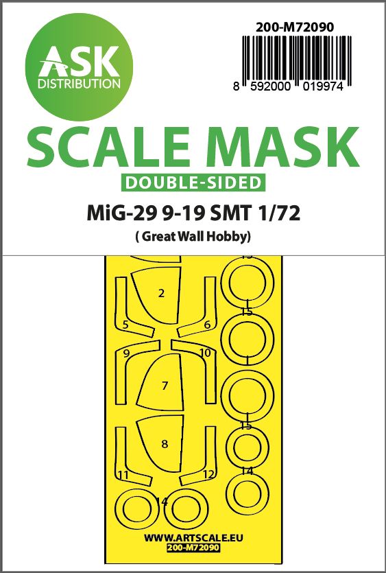 1:72 MiG-29 9-19 SMT double-sided express fit mask for GWH