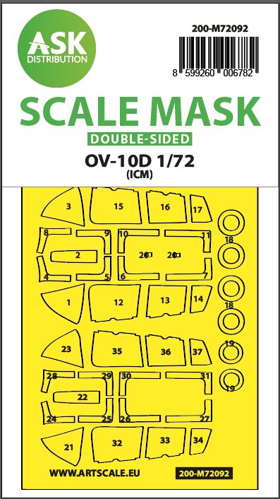 1:72 OV-10D Bronco double-sided express fit mask for ICM