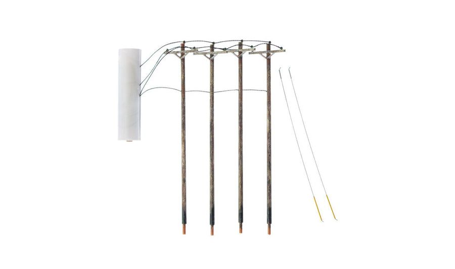 Pre-Wired Poles - Single Crossbar - HO Scale