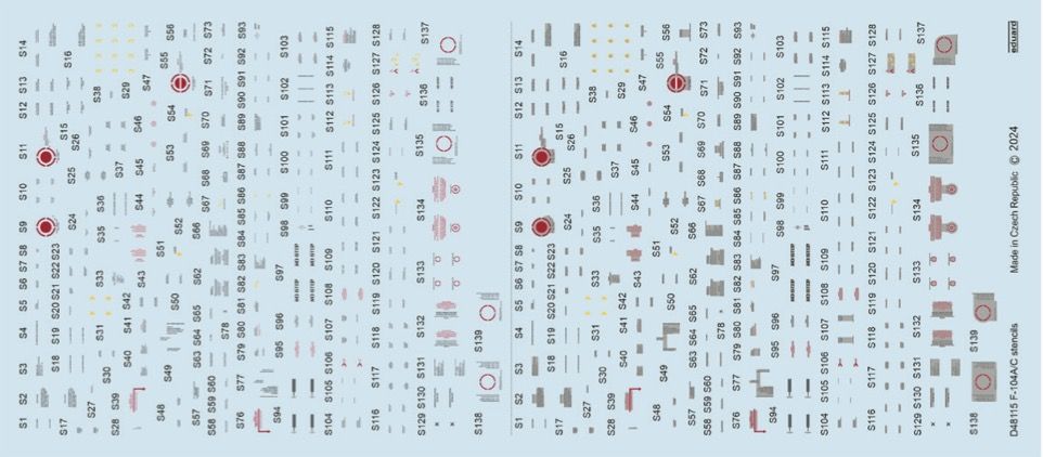 1:48 Lockheed F-104A/F-104C Starfighter stencils