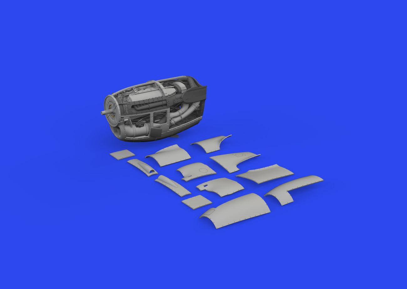 1:48 Lockheed P-38J Lightning left engine PRINT