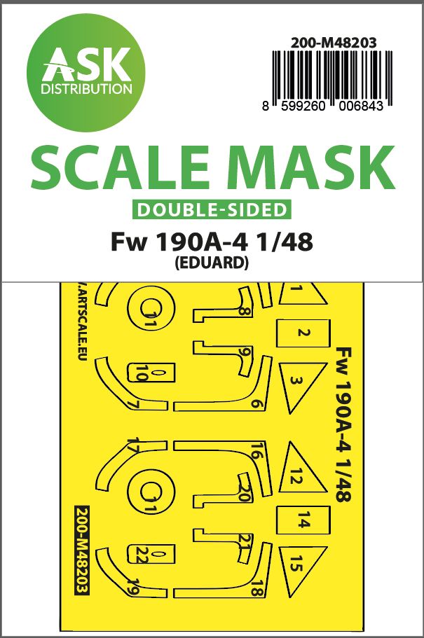 1:48 Fw 190A-4 double-sided express fit mask for Eduard
