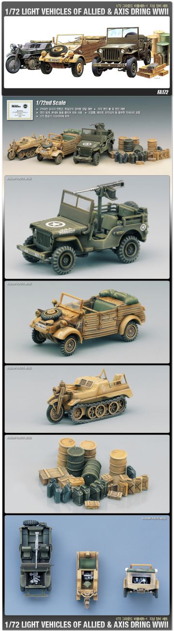 1:72 WWII Light Military Vehicles Set