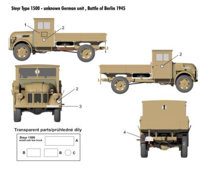 1:72 Steyr 1500 Wooden Cab Low-side Truck
