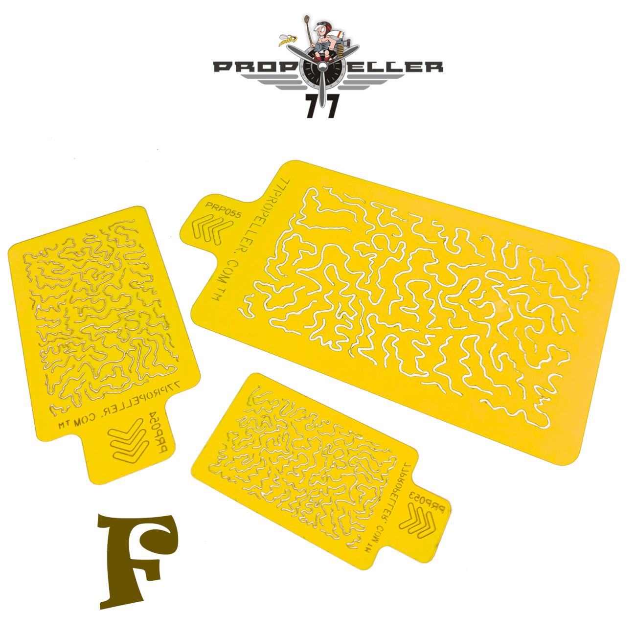 Set F – 3 X Luftwaffe WWII Shingles Camo STENCIL