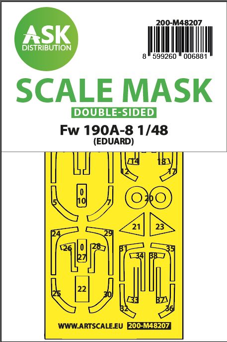 1:48 Fw 190A-8 double-sided express fit mask for Eduard
