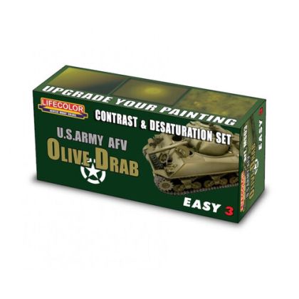 MS03 - Olive Drab: US Army AFV Olive Drab contrast and desaturation Set