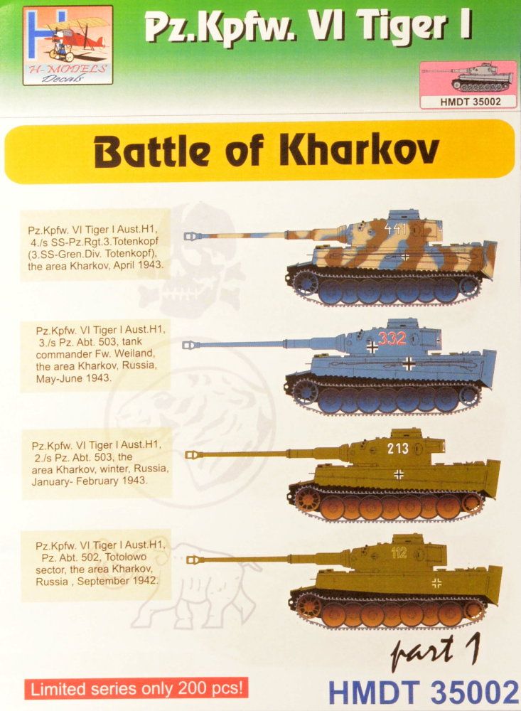 1:35 Decals Pz.Kpfw.VI Tiger I Battle of Kharkov 1