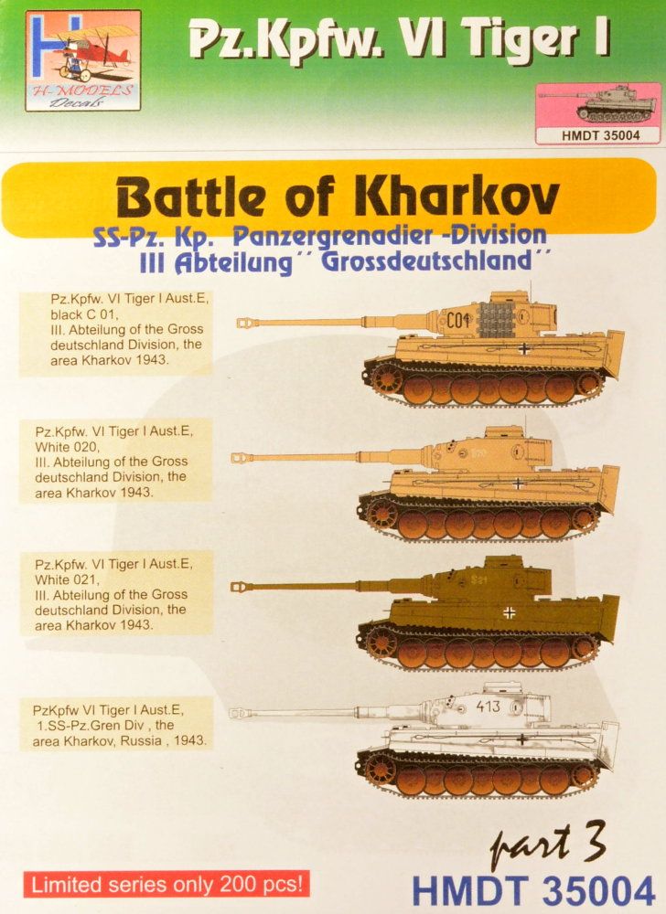 1:35 Decals Pz.Kpfw.VI Tiger I Battle of Kharkov 3