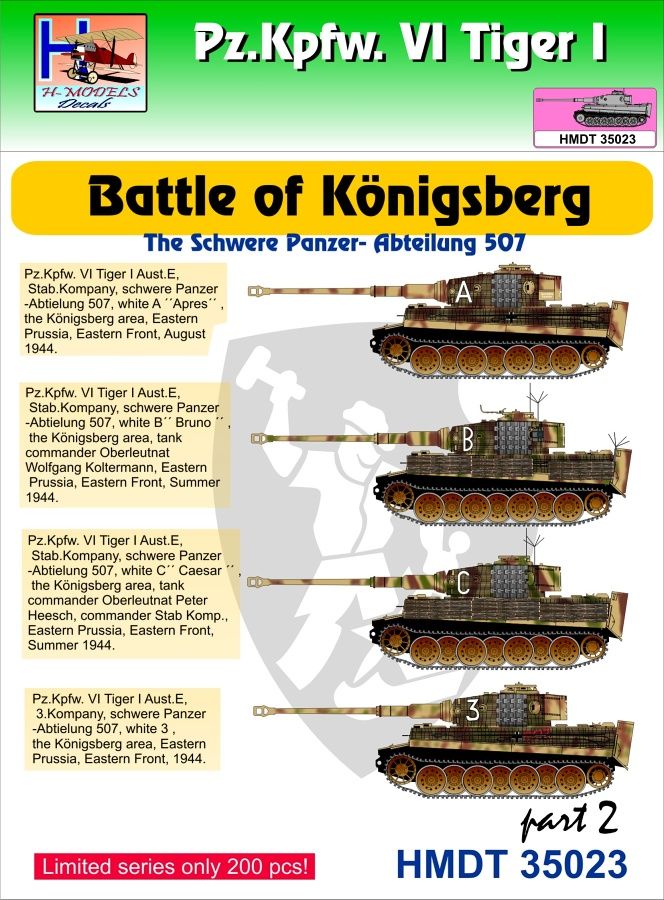 1:35 Decals Pz.Kpfw.VI Tiger I Battle Königsberg 2
